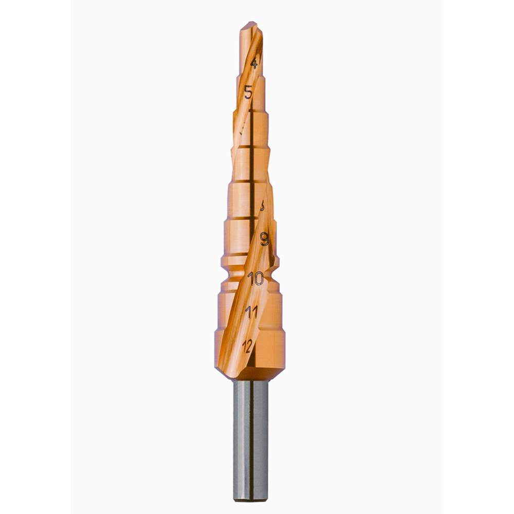 Kademeli Matkap Ucu HSS TiN ROTASTOP+ Spiral 4-12 mm (Adet)