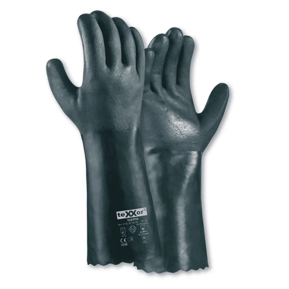 teXXor® PVC Kimyasal Koruyucu Eldiven 40 cm Yeşil