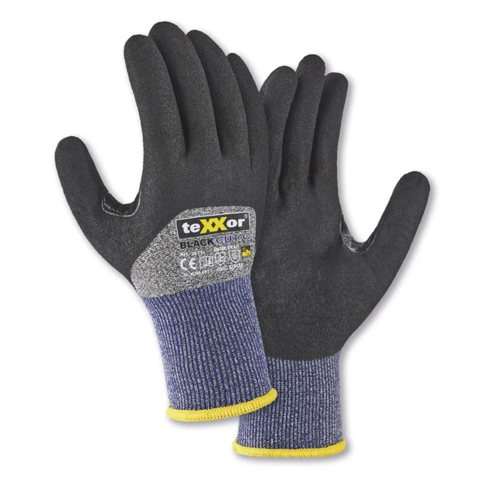 teXXor® Black Cut C Eldiven, 3/4 Kaplamalı