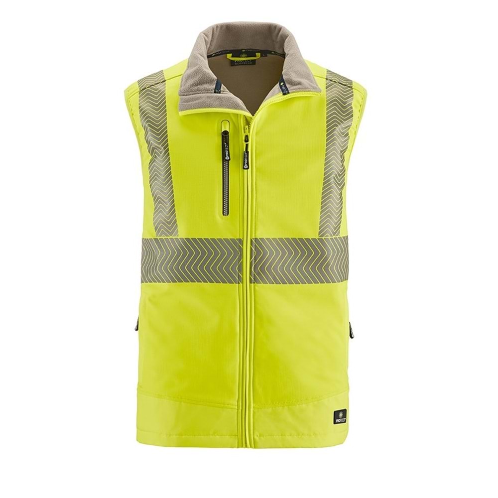 4PROTECT Softshell Yelek PARAMUS, Neon Sarı - XS