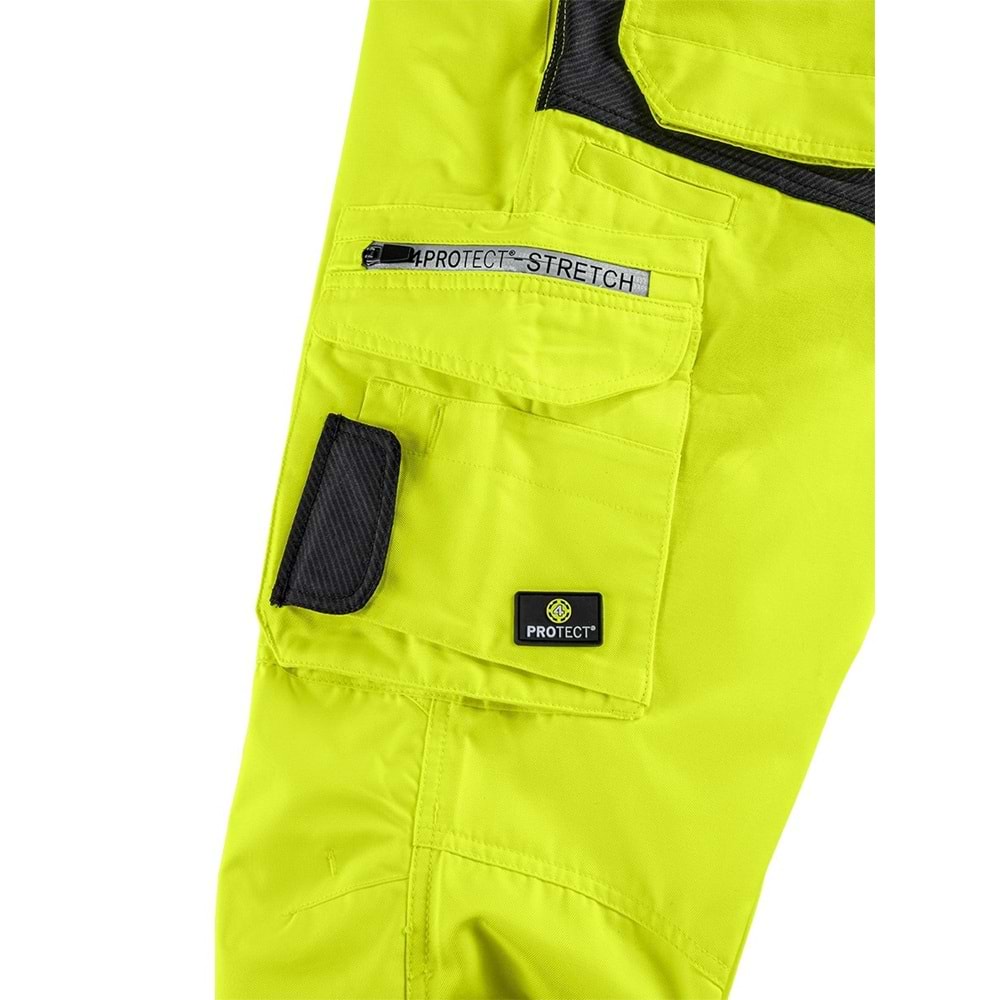4PROTECT® ALABAMA Salopet, Neon Sarı/Gri - L