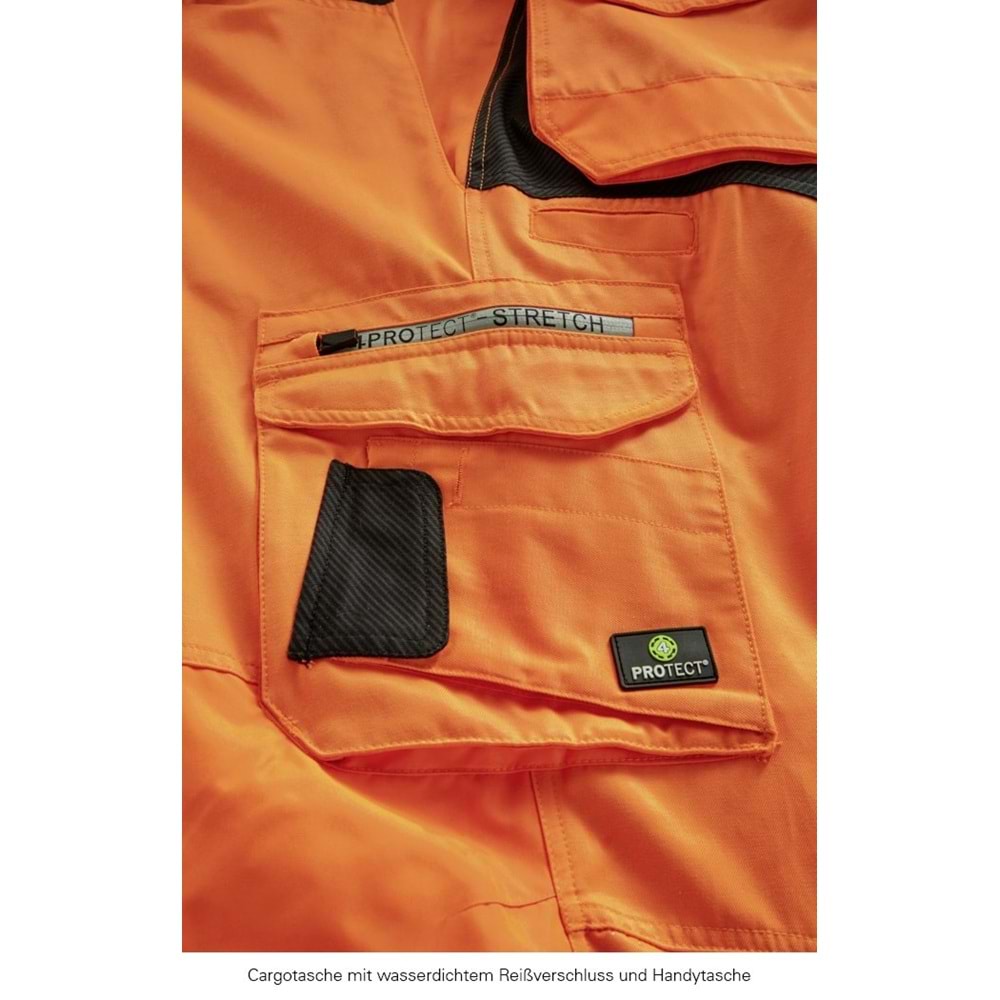 4PROTECT® TENNESSEE Pantolon, Neon Turuncu/Gri - L