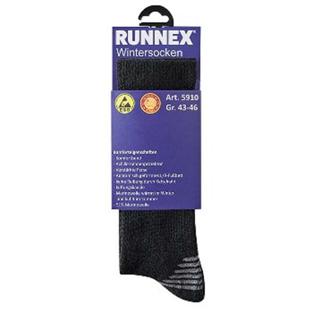 RUNNEX® ESD Kışlık Fonksiyonel Çorap