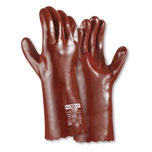 teXXor® Topline Kimyasal Koruyucu Eldiven PVC 35 cm Kahverengi