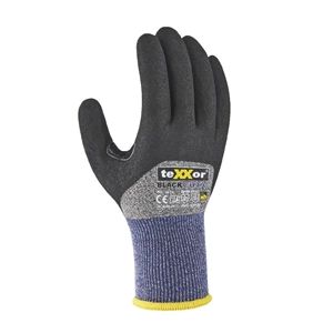 teXXor® Black Cut® C 3 4 Kaplı Kesilmeye Dirençli İş Eldiveni Gri