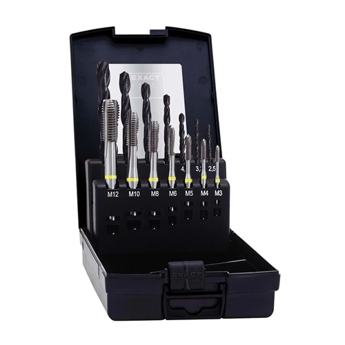 Düz Sarı Kılavuz Seti M3-M12 HSS-E + Matkap Ucu (14 Parça)