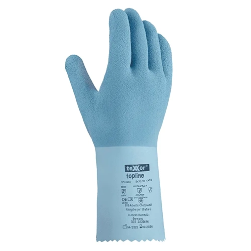 teXXor® Lateks Kimyasal Koruyucu Eldiven 30 cm Mavi