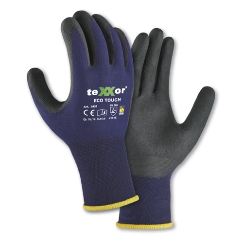 teXXor® Eco Touch Dokunmatik Ekran Uyumlu Nitril Kaplı İş Eldiveni Lacivert