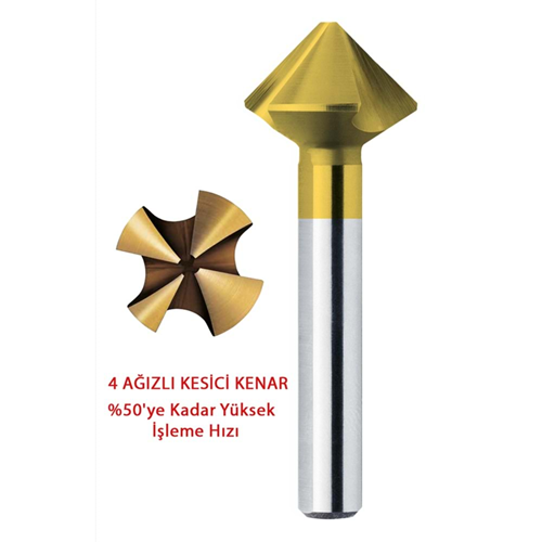 4 Ağızlı Havşa ADVANCED LINE PRO HSS TIN 90° 15.0 mm (Adet)
