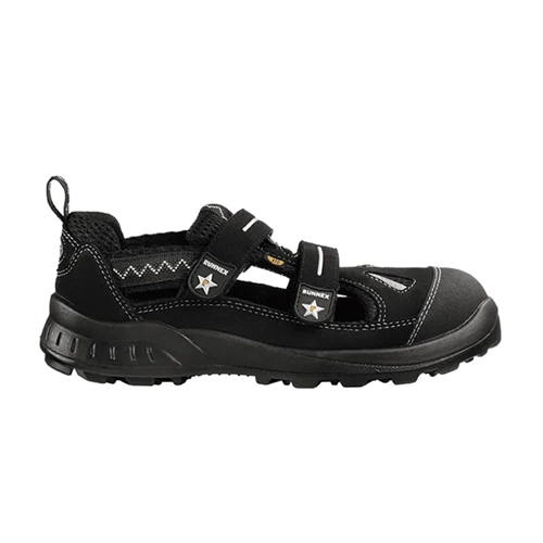 RUNNEX® TeamStar S1 ESD Alüminyum Burunlu Cırt Cırtlı İş Sandaleti Siyah