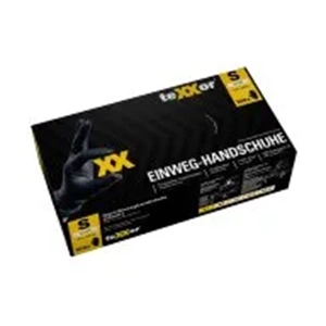 teXXor® Parmak Ucu Dokulu Nitril Tek Kullanımlık Eldiven Siyah