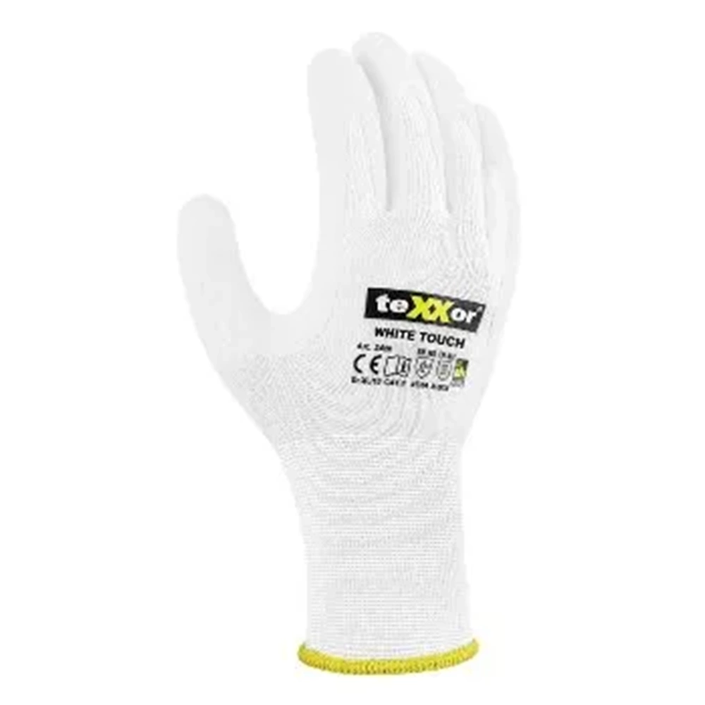 teXXor® WHITE TOUCH® Parmak Uçları Nitril Kaplı İş Eldiveni Beyaz