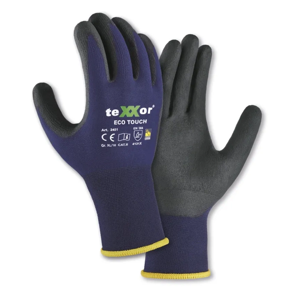 teXXor® Eco Touch Dokunmatik Ekran Uyumlu Nitril Kaplı İş Eldiveni Lacivert