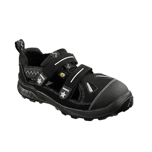 RUNNEX® TeamStar S1 ESD Alüminyum Burunlu Cırt Cırtlı İş Sandaleti Siyah